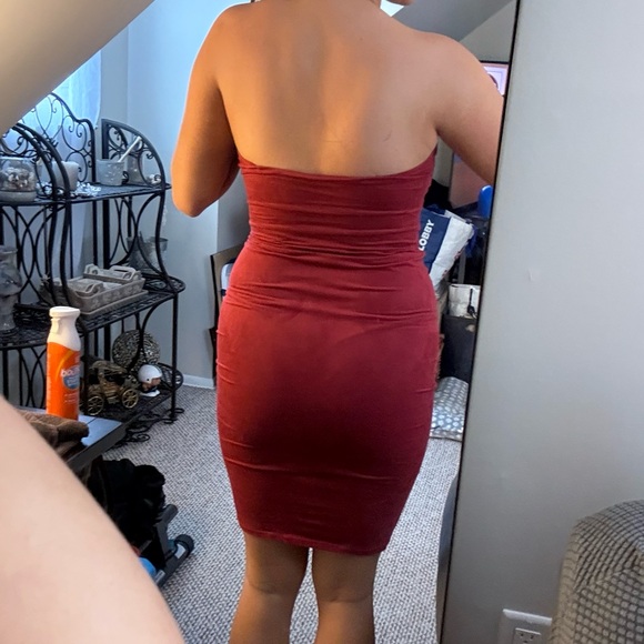 Velvet Halter Tie Dress - Picture 3 of 6